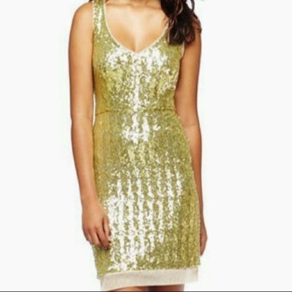 Bissou Bissou Dresses & Skirts - NWT Bissou Bissou Gold Sequin Cocktail Party Sheath